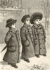 Three Home Rulers, drawn by Kate Greenaway. Children Ireland 1877 old print
