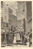 An appeal to the police: a sketch in Berlin 1878 old antique print picture