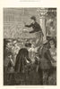Saturday night in the Metropolitan Poultry market. Smithfield 1878 old print