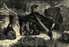 Charcoal burners in Epping Forest. Essex. Trades 1879 old antique print