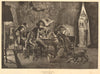 Interrupted. Portraits. Society 1879 old antique vintage print picture