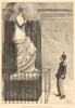 Venus de Milo & Mars at the Louvre Gallery, Paris. Aphrodite 1880 old print