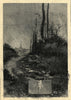 The month: February. Landscapes. Fine arts 1880 old antique print picture