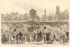 Gathering of Sunday School children at Lambeth Palace. London 1880 old print