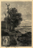 The months: July. Landscapes. Fine arts 1880 old antique vintage print picture