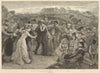 Hampstead Heath at holiday time. London. Society 1880 old antique print