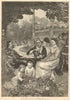 Tea & music in the park at Rotterdam. Netherlands 1880 old antique print