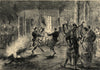 A torchlight dance at Mar Lodge, Scottish Highlands 1880 old antique print