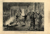 A torchlight dance at Mar Lodge, Scottish Highlands 1880 old antique print