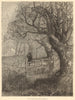 Autumn leaves are falling. Landscapes. Fine arts 1880 old antique print