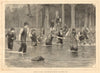 Sketches in Braemar: Salmon-spearing on the Dee. Scotland. Fishing 1880 print