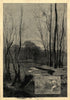 The months: November. Landscapes. Fine arts 1880 old antique print picture