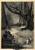 The months: December. Landscapes. Fine arts 1880 old antique print picture