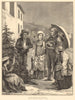 Buying a Christmas tree at Menton. Alpes-Maritimes 1880 old antique print