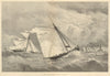 The result of a luffing match. Sailing 1880 old antique vintage print picture