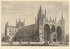 Peterborough Cathedral. Cambridgeshire. Churches 1880 old antique print