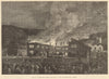 Fire at Lanhydrock House, the seat of Lord Robartes, near Bodmin. Cornwall 1881