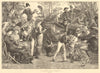 At the Eton & Harrow cricket-match. London 1881 old antique print picture