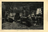 Fisherman's cottage in the Isle of Man. Fishermen 1881 old antique print