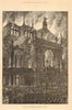Burning of the Ring theatre at Vienna. Ringtheater. Austria 1881 old print