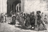 Algerine beggars at the door of a mosque. Portraits 1881 old antique print