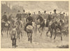 A meet of the Royal Buckhounds. Hunting. Fine arts 1882 old antique print