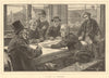 A game at dominoes. Society 1883 old antique vintage print picture
