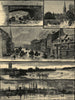 The floods at Salisbury. Wiltshire 1883 old antique vintage print picture