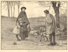 Spring-time: A visit to the shepherd. Farming 1883 old antique print picture