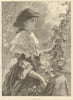 A maid of Kent. Ladies. Portrait 1883 old antique vintage print picture