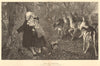 Foes or friends? by P. R. Morris, A. R. A. Children. Deer 1883 old print