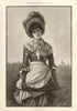 Across the fields. Pretty Ladies. Fine arts 1884 old antique print picture