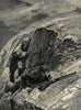 Big horn stalking in the Rocky Mountains. USA. Hunting 1884 old antique print