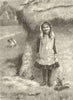 Hide & seek. Children. Girls. Dogs 1884 old antique vintage print picture