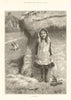 Hide & seek. Children. Girls. Dogs 1884 old antique vintage print picture