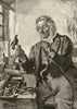 The bird stuffer. Portraits 1884 old antique vintage print picture