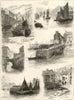 Rambling sketches: Polperro, a Cornish fishing village. Cornwall 1884 print