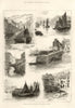Rambling sketches: Polperro, a Cornish fishing village. Cornwall 1884 print