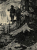 Christmas in Canada: going to church 1884 old antique vintage print picture