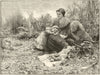 Dropping in to lunch. Family picnic. Fine arts 1885 old antique print picture