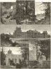 Blenheim Palace views. Gardens. The chapel. Park. Oxfordshire 1885 old print