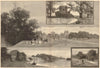 Blenheim Palace. High Lodge Rochester Tower. North front. Lake. Oxfordshire 1885