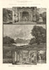 Blenheim Palace. Obelisk River Glyme. Fair Rosamond's Well. Library 1885 print