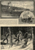 North-West Canada. Timber cover, Quebec. Indian trappers snow shoes 1885 print