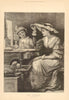 Old fashions. Pretty Ladies. Fine arts 1885 antique vintage print picture