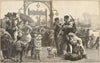 The Mersey steam-ferry between Liverpool & Birkenhead. Ships 1886 old print