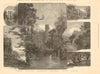 Warwick Castle. Hill House Moat Bear Tower Gate house. Warwickshire 1886 print