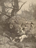 The End of the Tail. Fox hunting 1886 old antique vintage print picture