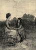 The evening hour. Pretty Ladies. Fine arts 1886 old antique print picture