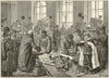 Russian custom officers examining luggage at Virbalis, Lithuania 1887 print